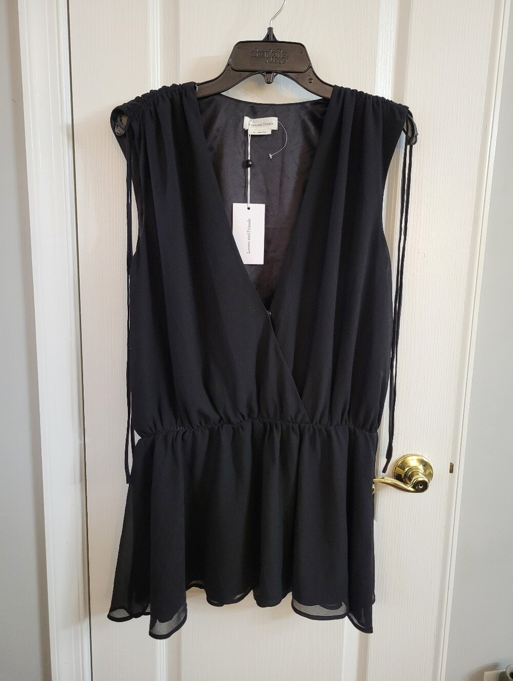 NWT Lovers and Friends Claire Black Mini Dress V-Neck Size XXS